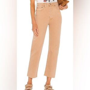 Re/Done Tan Stovepipe Leg Women's Jeans Size 28